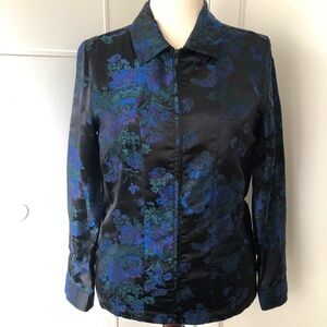 Elegant ZipUp Rayon Nylon Blouse Blazer